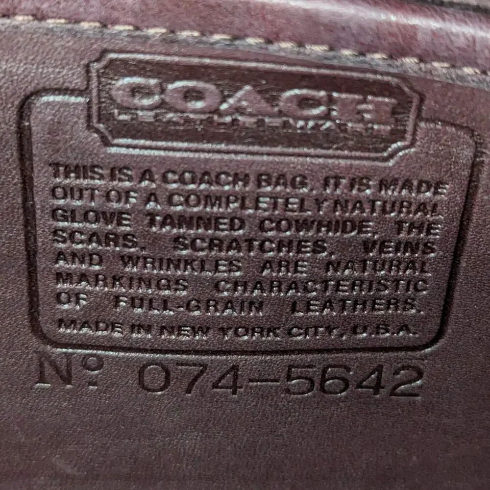 Coach Vintage Embassy Briefcase Mahogany Brown Leather Zip Close Made in USA